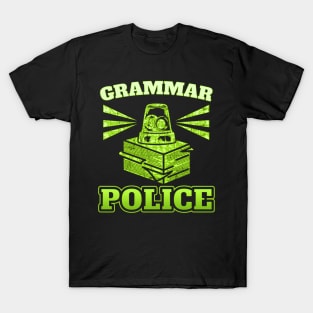 Grammar Police Officer Siren Light English Editor T-Shirt
